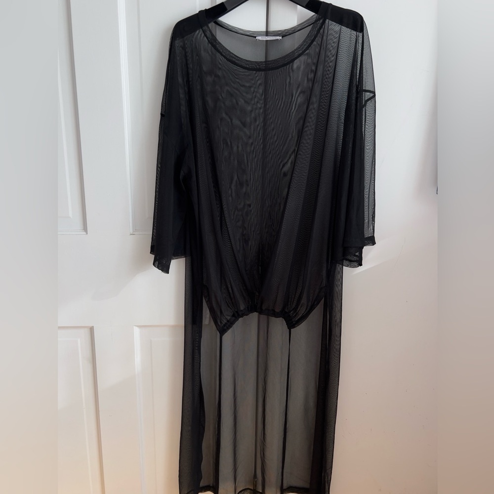 Zara Sheer Black Mesh  tunic Cover-Up